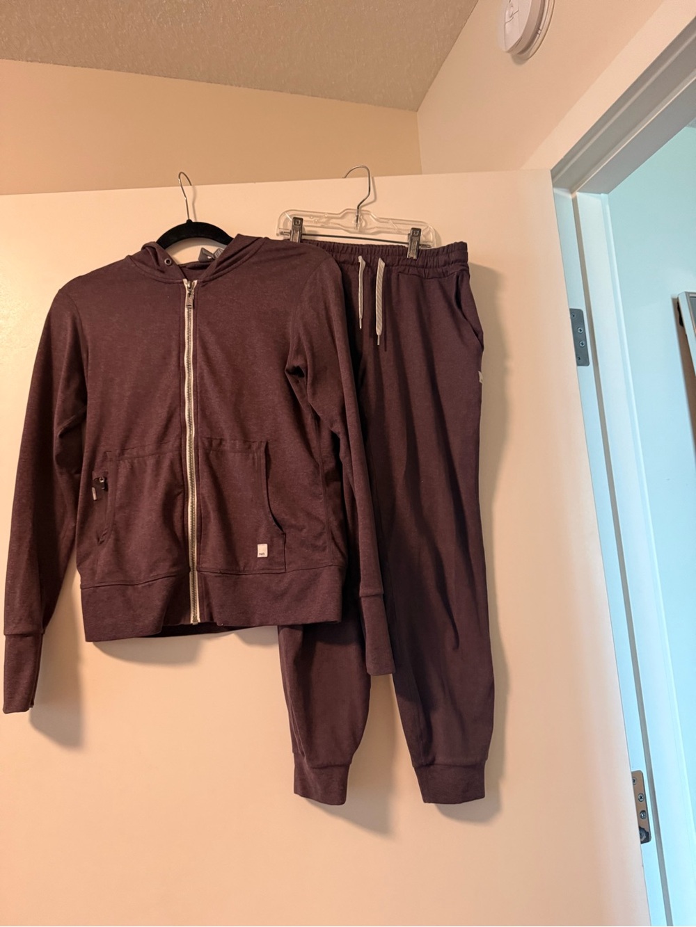 Vuori Halo Hoodie and Jogger Set in chocolate brown